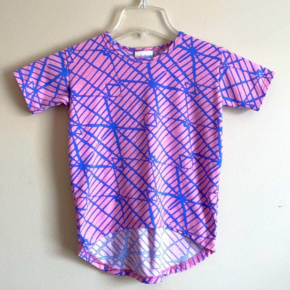 Lularoe Girls Pink & Blue T- Shirt Size: 4